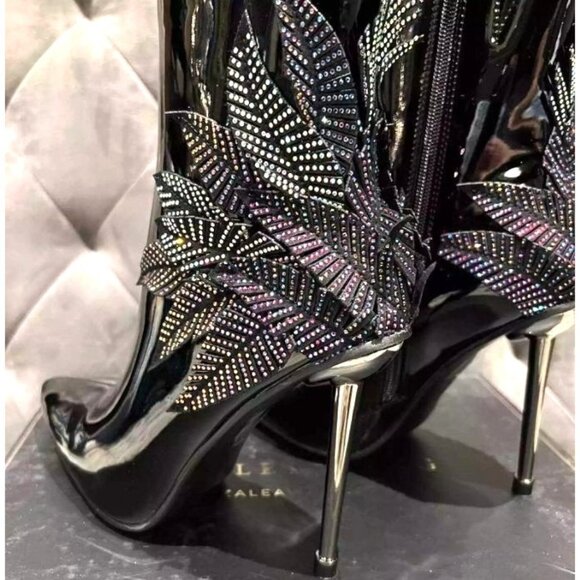 Azalea Wang Night Shift Stiletto Bootie Black‎ Size 10 - Picture 5 of 16